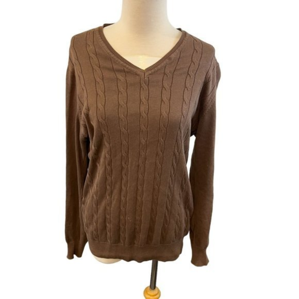 CODE Brown V Neck‎ Sweater (S)